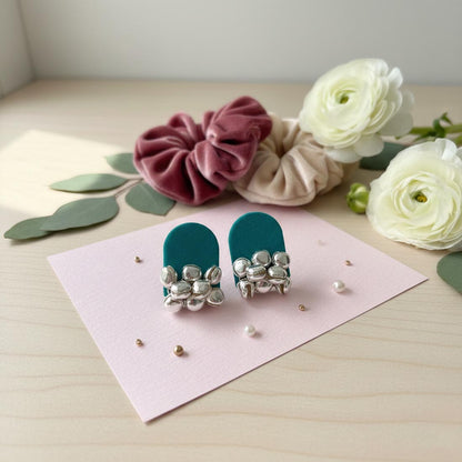 Rama Green Color Wooden Handcraft Earrings With Graceful Artisan Detail