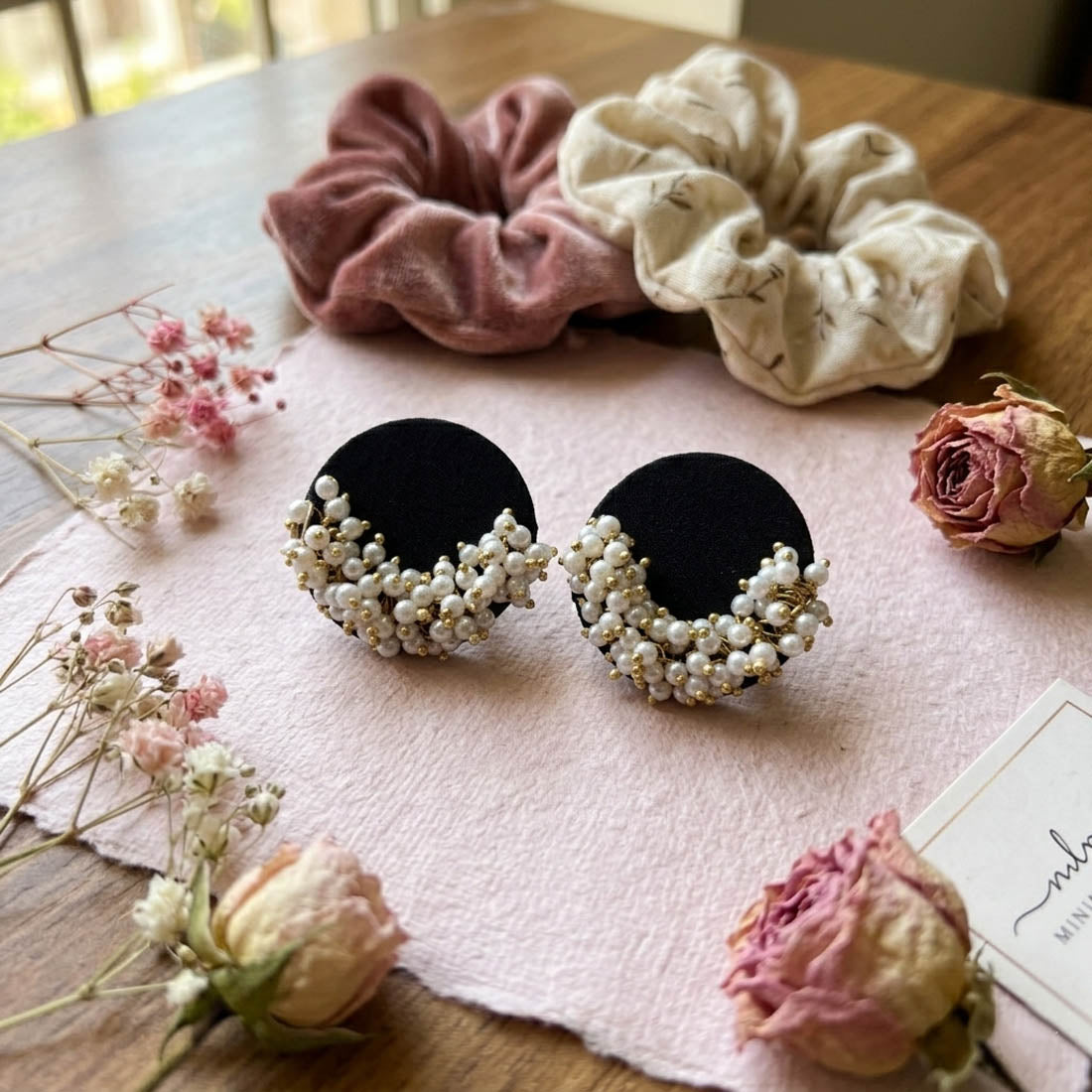 Modern Black Color Handcraft Earrings Sleek Traditional Fusion Jewelry Design