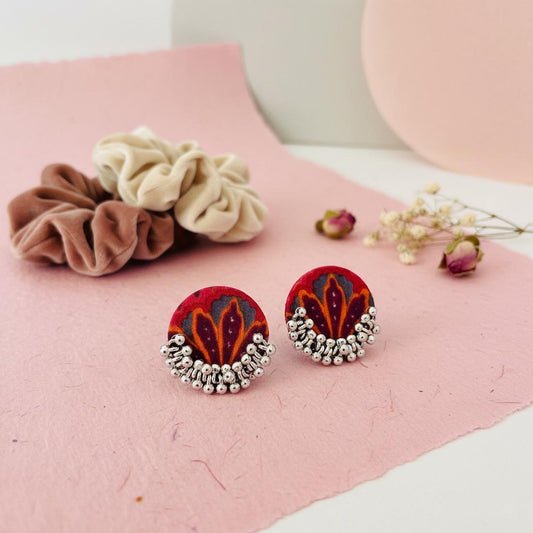 Multi Color Wooden Handcraft Earrings With Bright Bohemian Festival Vibes