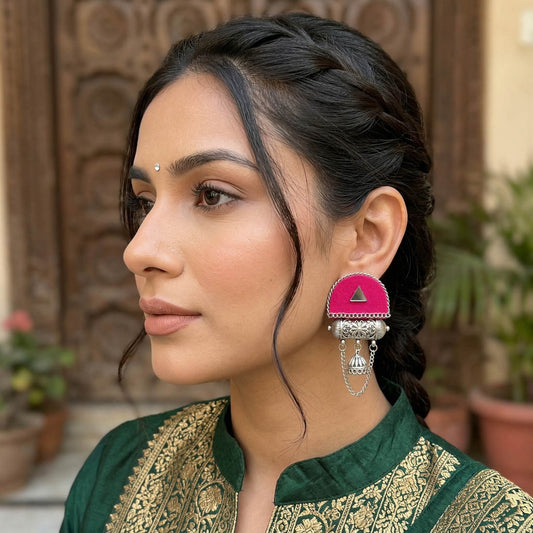 Rani Color Wooden Handcraft Earrings Royal Festive Ethnic Statement Jewelry Collection Design
