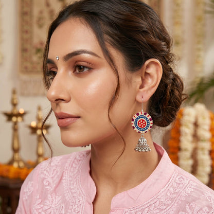 Gorgeous Multi Color Handcraft Earrings Handmade Artistic Fashion Statement Piece
