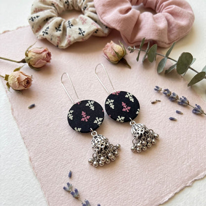 Minimal Black Color Handcraft Earrings Stylish Daily Wear Ethnic Jewelry Piece