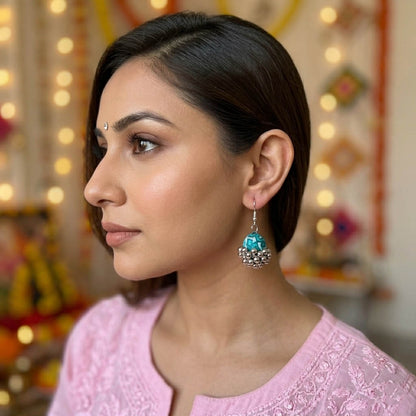 Elegant Rama Green Color Handcraft Earrings Classic Traditional Jewelry Design