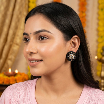 Classic Black Color Handcraft Earrings Timeless Elegant Ethnic Jewelry Design