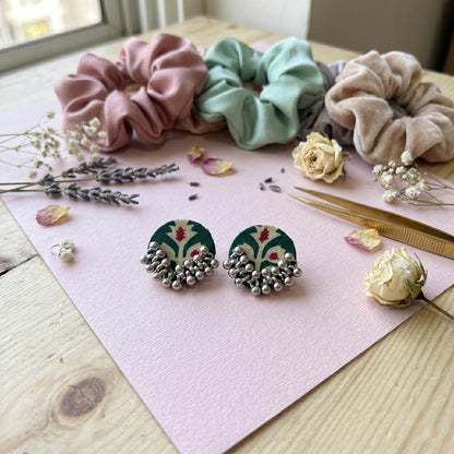 Minimal Green Color Handcraft Earrings Everyday Ethnic Stylish Jewelry Design