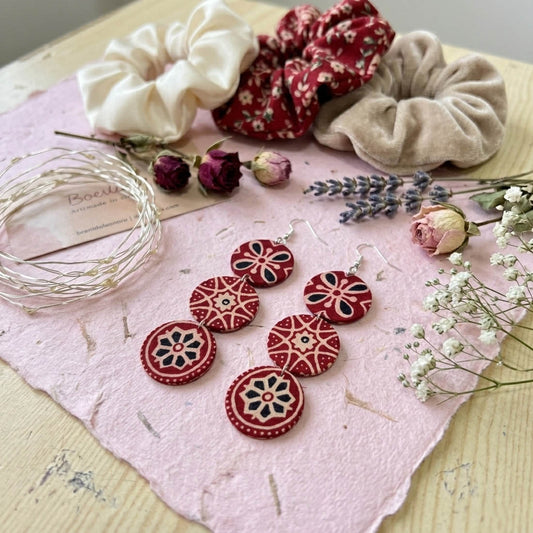 Designer Mehrfarbige handgefertigte Ohrringe Einzigartiges handgemachtes ethnisches Schmuckdesign