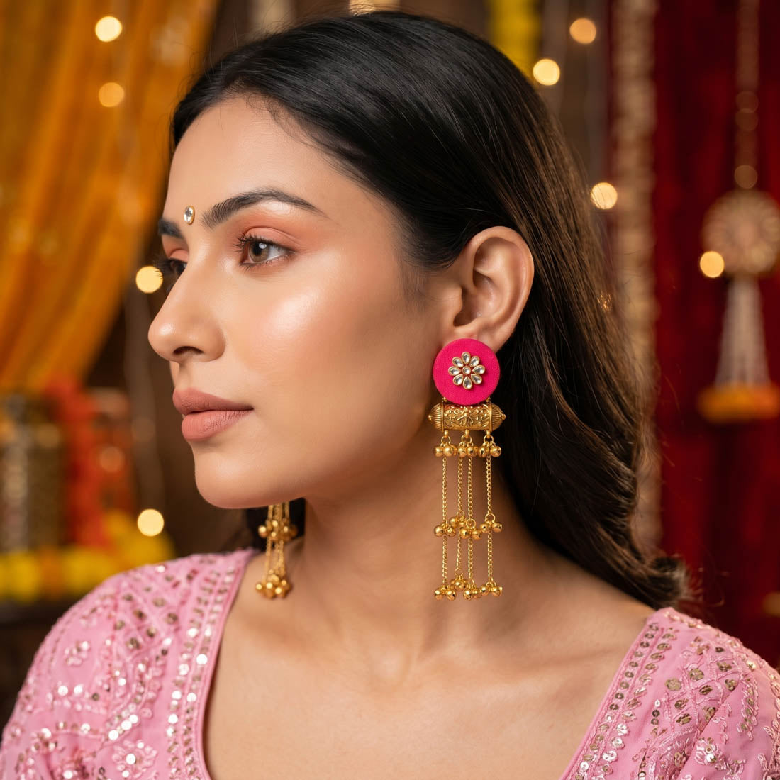 Royal Rani Farbige handgefertigte Ohrringe Hochzeit Festlich Elegante Schmuckkollektion
