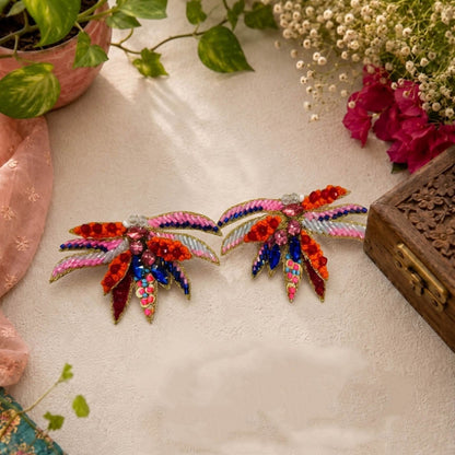 Multi Color Handcraft Earrings With Artistic Traditional Design For Women