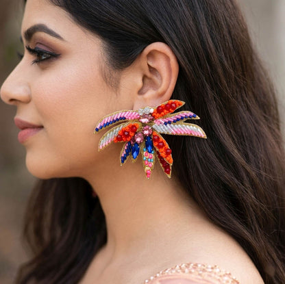 Multi Color Handcraft Earrings With Artistic Traditional Design For Women