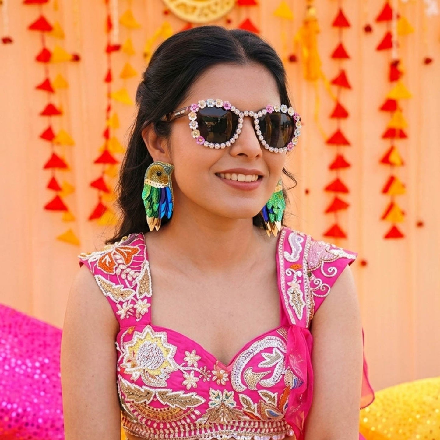 Multi Color Handcraft Earrings Featuring Vibrant Ethnic Craftsmanship Style