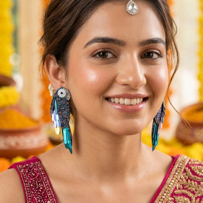 Multi Color Handcraft Earrings With Unique Handmade Fashion Appeal