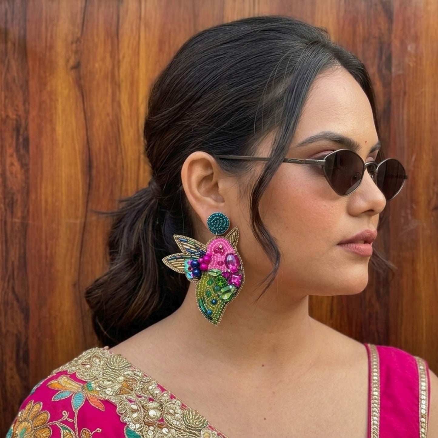Multi Color Birds Design Handcraft Earrings With Creative Artistic Charm