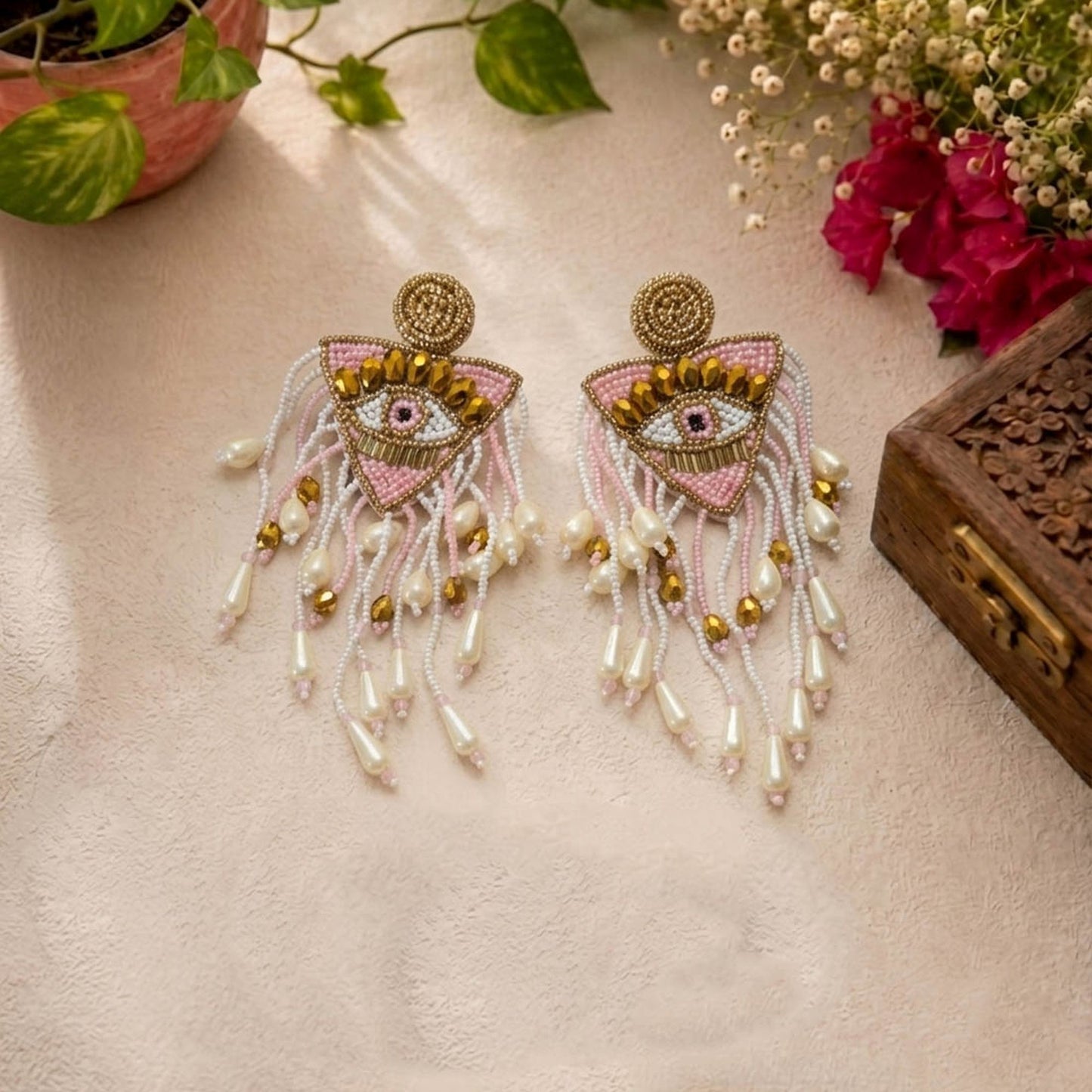 Multi Color Handcraft Earrings With Premium Artistic Traditional Craft Finish