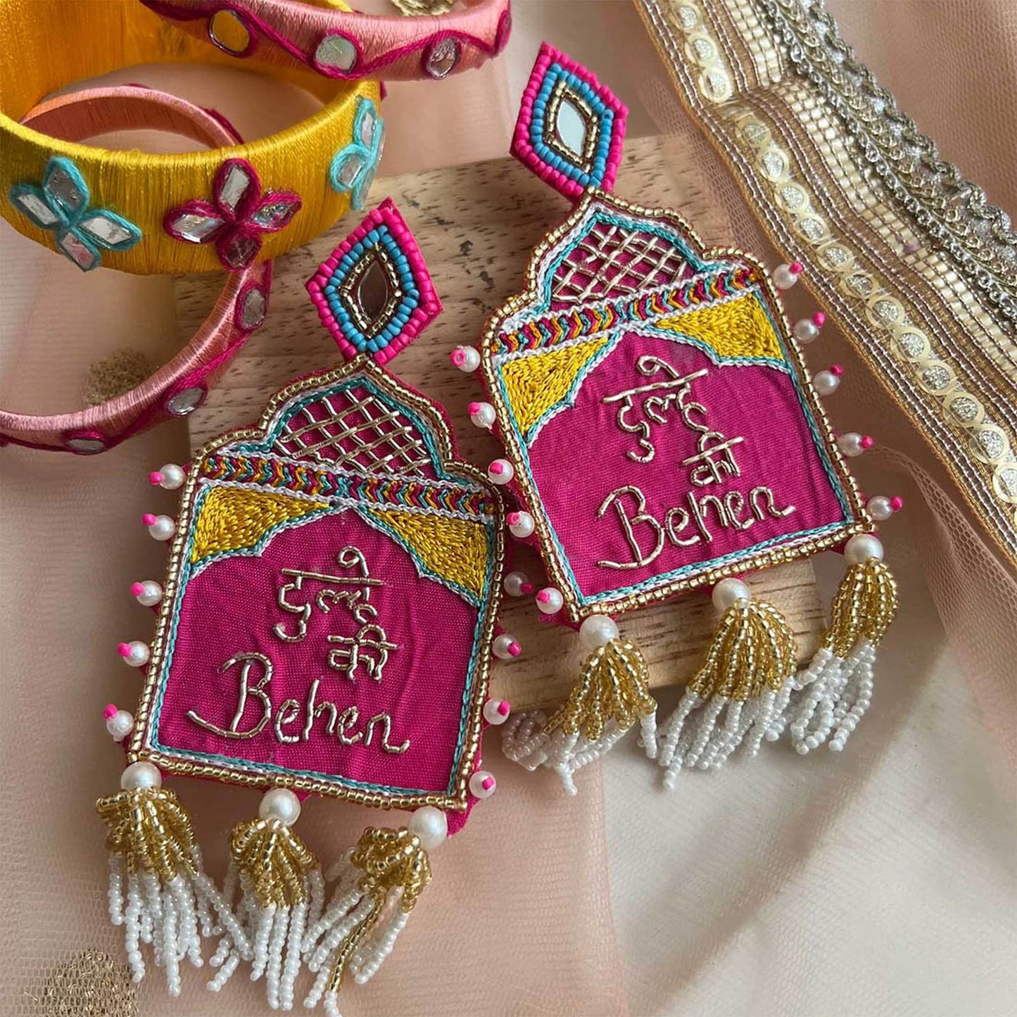 Multi Color Handcraft Earrings With Elegant Handmade Statement Jewelry Style