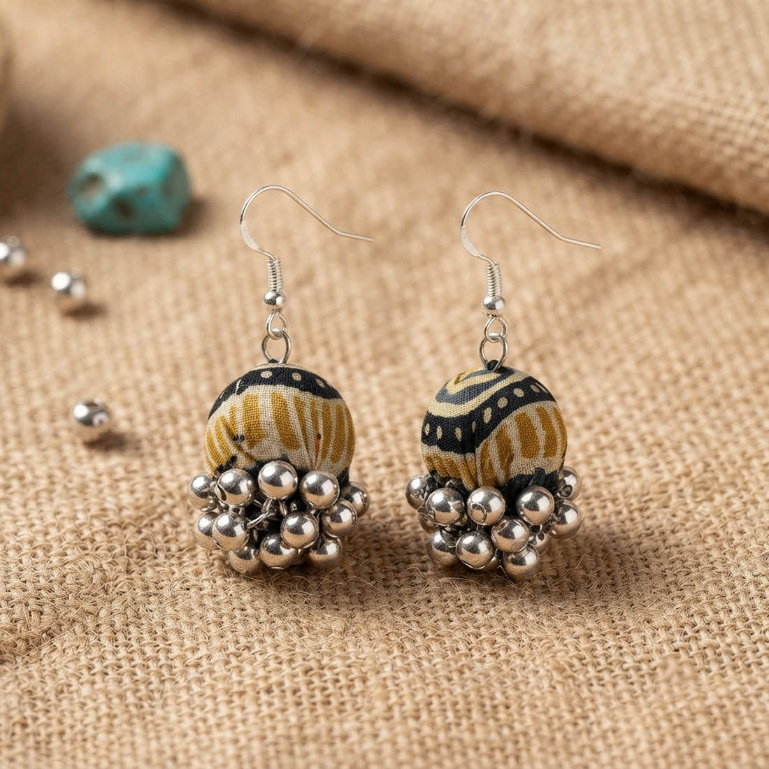 Artisanal Multi Color Handcraft Earrings Jhumki Threadwork Fashion Jewelry