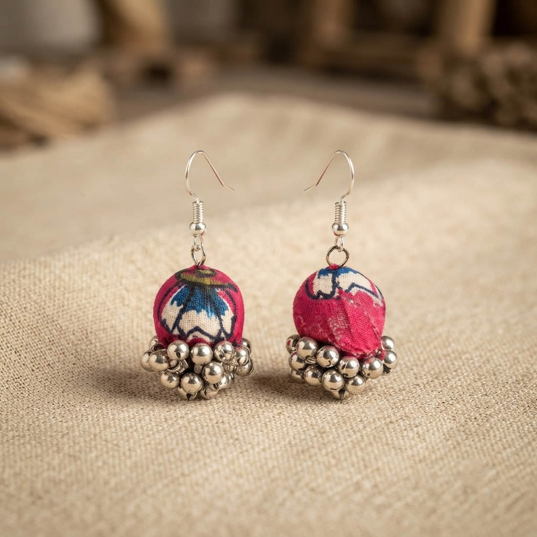 Graceful Pink Color Handcraft Earrings Jhumki Handcrafted for Festive Occasions
