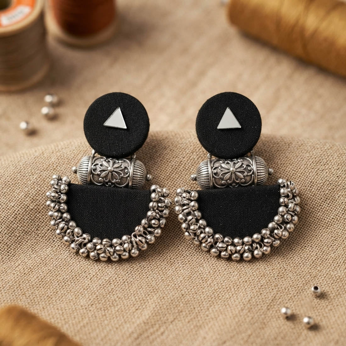 Stylish Black Color Handcraft Oxidised Earrings Dangle Indo-Western Accessory