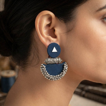 Gorgeous Blue Color Handcraft Oxidised Earrings Dangle for Casual Outfits