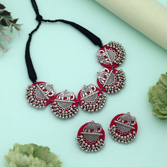 Rani Color Wooden Handcraft Necklace Set Elegant Traditional Ethnic Party Wear Jewelry Design