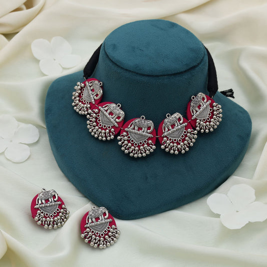 Rani Color Wooden Handcraft Necklace Set Elegant Traditional Ethnic Party Wear Jewelry Design