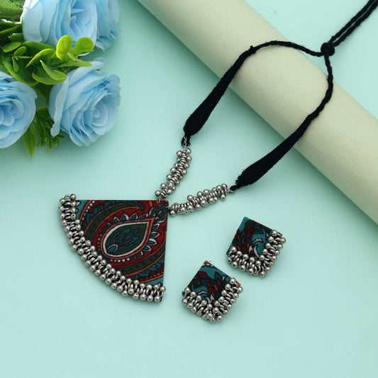 Multi Color Wooden Handcraft Necklace Set Stylish Ethnic Festive Party Wear Jewelry Design