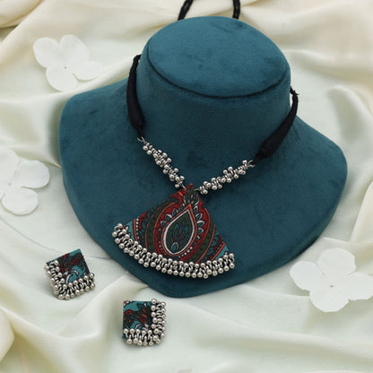 Multi Color Wooden Handcraft Necklace Set Stylish Ethnic Festive Party Wear Jewelry Design