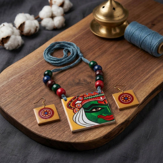 Multi Color Wooden Handcraft Necklace Set Crafted with Elegant Handmade Designer Appeal