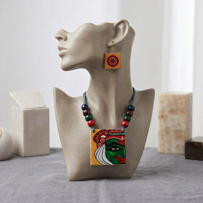 Multi Color Wooden Handcraft Necklace Set Crafted with Elegant Handmade Designer Appeal
