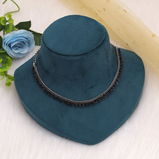Black Color Oxidised Necklace With Elegant Traditional Fashion Inspired Look