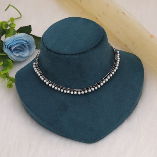 Silver Color Oxidised Necklace With Timeless Tribal Inspired Craftsmanship