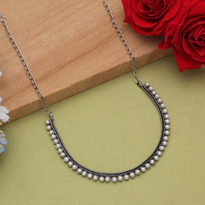 Silver Color Oxidised Necklace With Timeless Tribal Inspired Craftsmanship