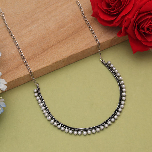 Silver Color Oxidised Necklace With Timeless Tribal Inspired Craftsmanship