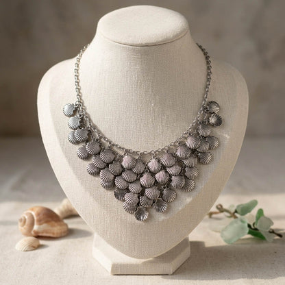 Silver Color Oxidised Necklace Elegant Traditional Design