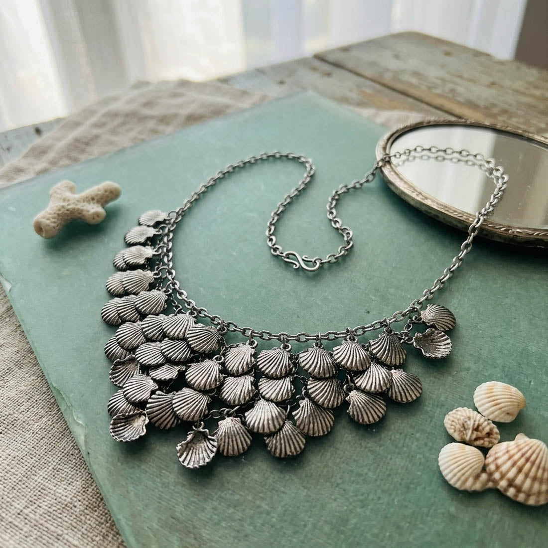 Silver Color Oxidised Necklace Elegant Traditional Design
