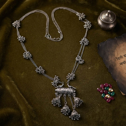Silver Color Oxidised Necklace Traditional Fashion Style