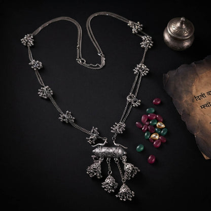 Silver Color Oxidised Necklace Traditional Fashion Style