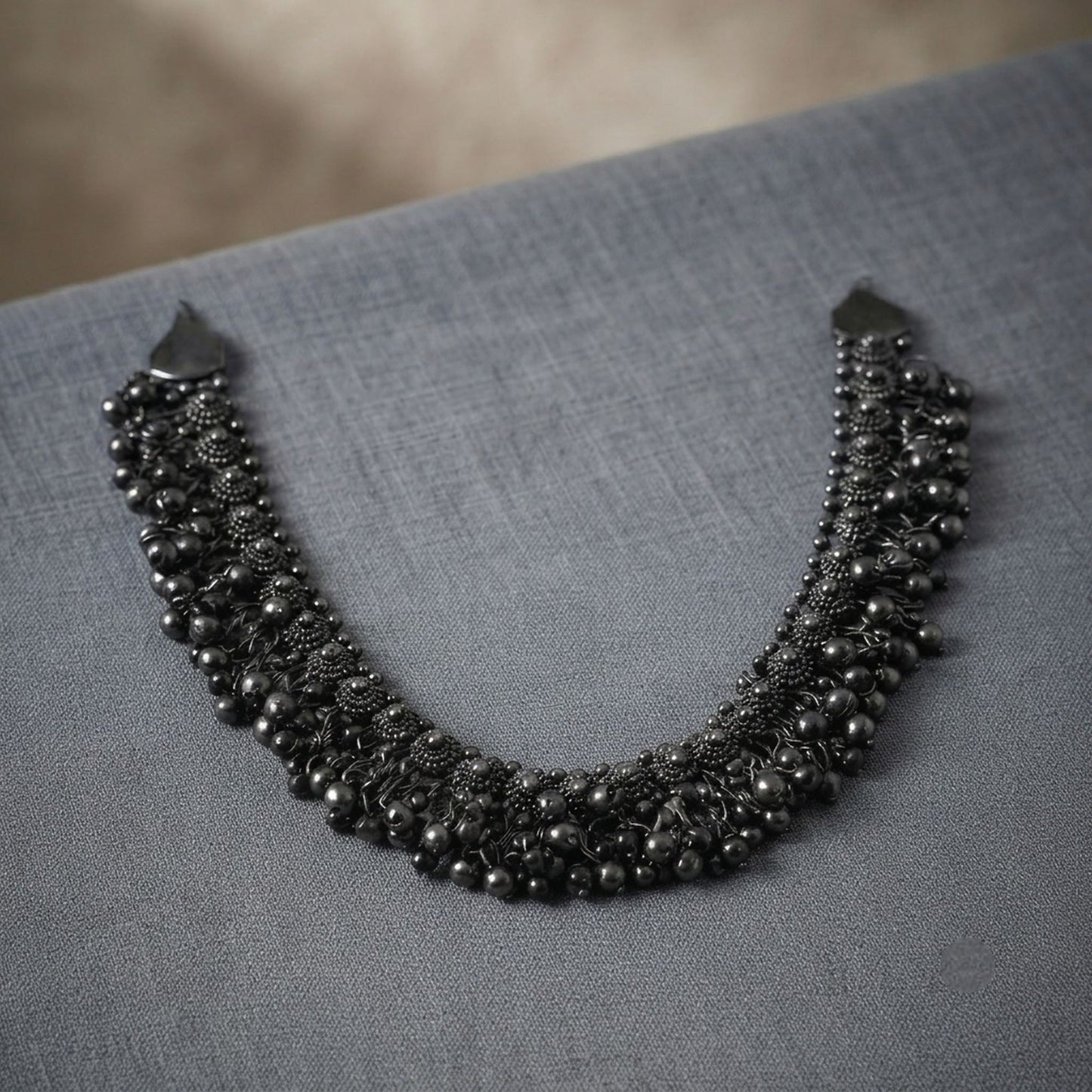 Black Color Oxidised Choker Necklace Elegant Designer Style