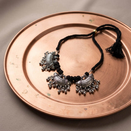Silver & Black Color Oxidised Necklace Traditional Fashion Appeal