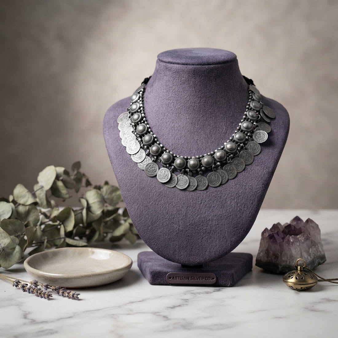 Timeless Silver Color Oxidised Necklace Suitable for Office and Casual Wear