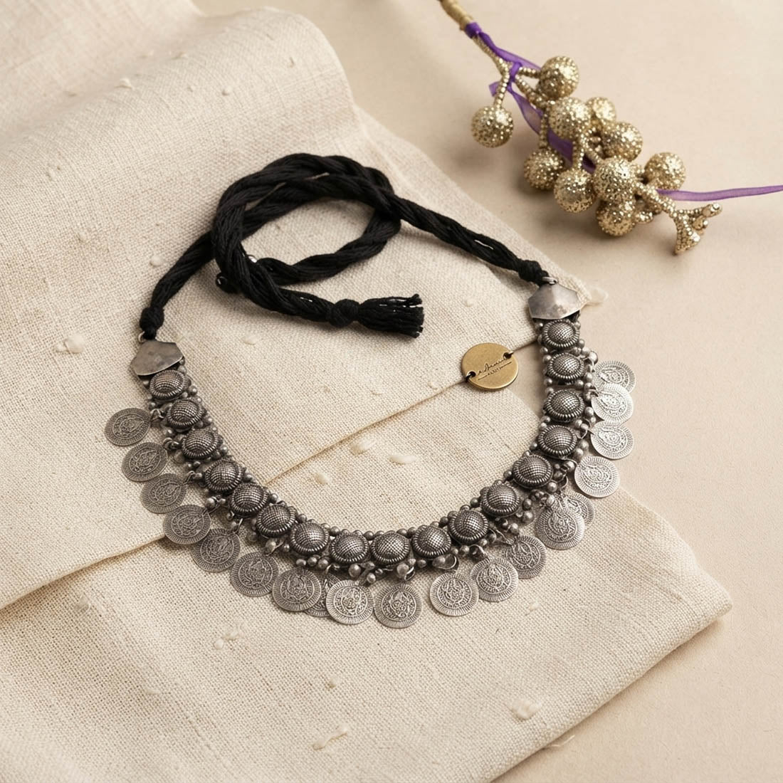 Timeless Silver Color Oxidised Necklace Suitable for Office and Casual Wear