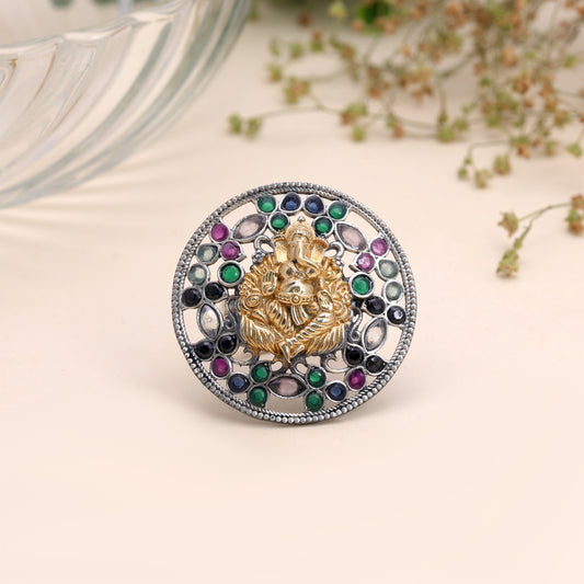 Multi Color Dual Tone Oxidised Rings Crafted for Stylish Everyday Fashion Wear