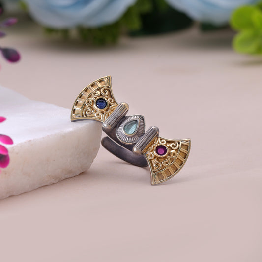 Multi Color Dual Tone Oxidised Rings Featuring Premium Traditional Finish