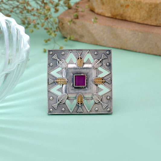 Rani Color Dual Tone Oxidised Rings with Premium Traditional Fashion Style
