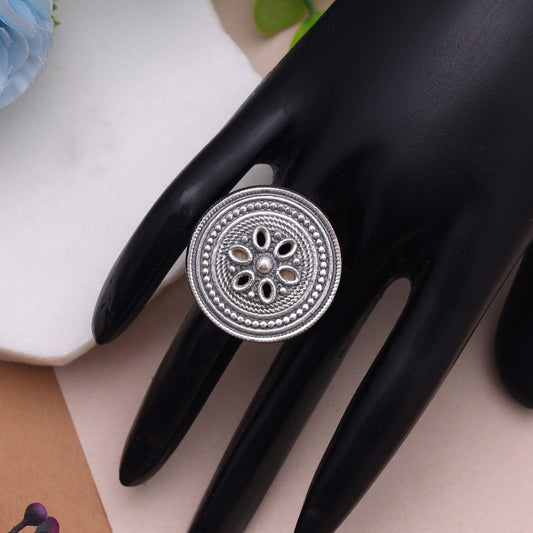 Silver Color Oxidised Rings with Elegant Handmade Ethnic Fashion Appeal