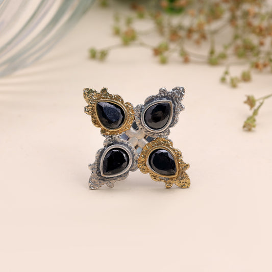 Black Color Dual Tone Oxidised Rings with Premium Jewelry Fashion Finish
