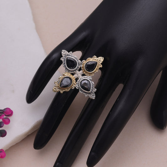 Black Color Dual Tone Oxidised Rings with Premium Jewelry Fashion Finish