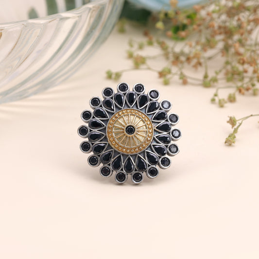 Black Color Dual Tone Oxidised Rings Crafted with Premium Designer Appeal