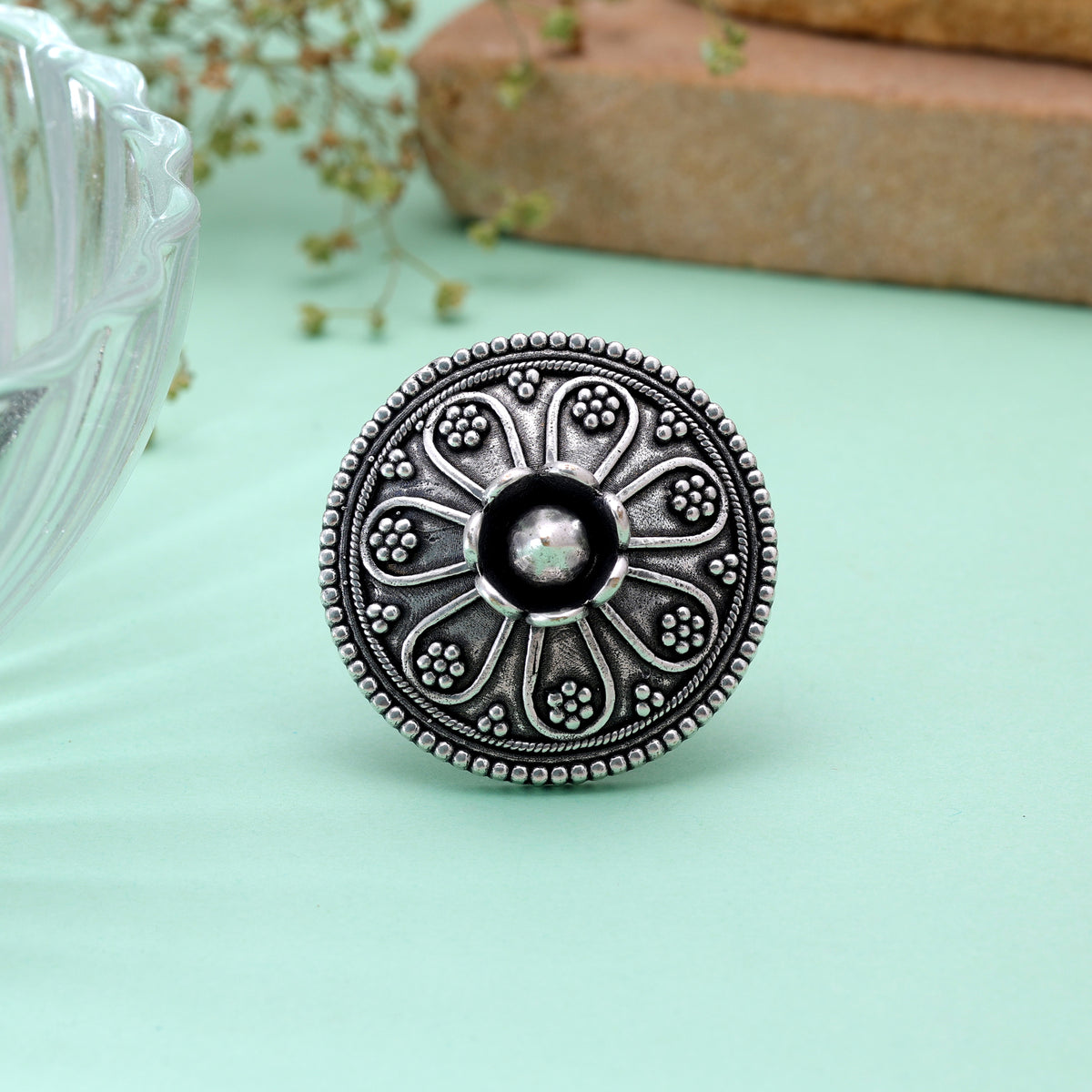 Silver Color Oxidised Rings Crafted for Elegant Everyday Ethnic Wear