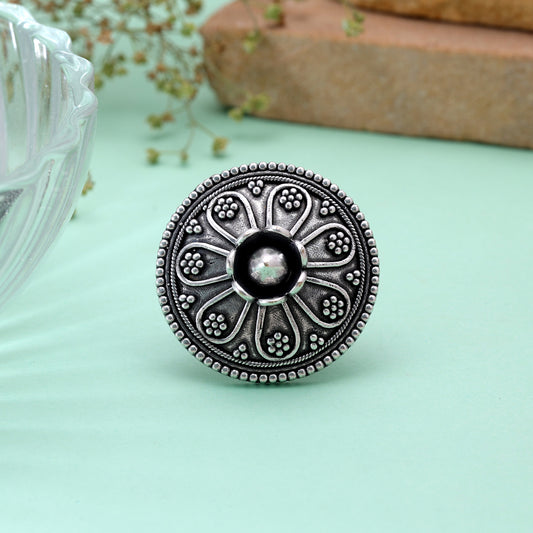 Silver Color Oxidised Rings Crafted for Elegant Everyday Ethnic Wear