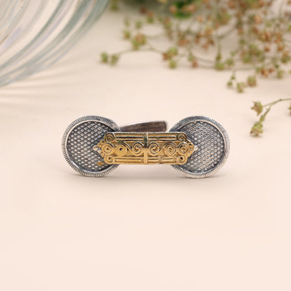 Gold & Silver Color Dual Tone Oxidised Rings with Beautiful Traditional Appeal